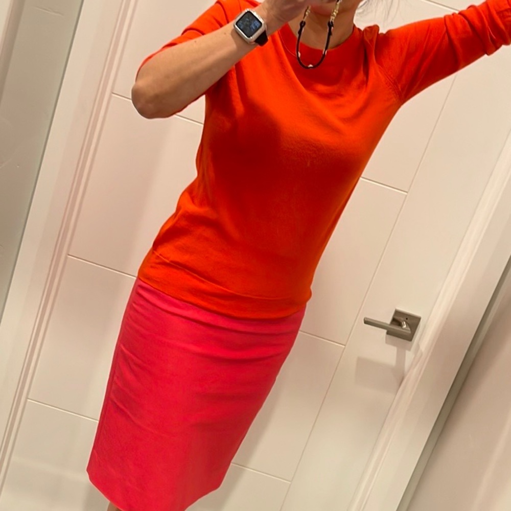 J. Crew Orange 100% merino wool Tippi sweater